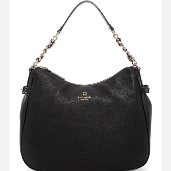 Kate spade Pine Street Finley black soft pebbled leather hobo bag - Picture 1 of 11